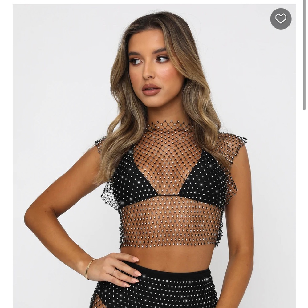 Sheer Sequin Crop Top